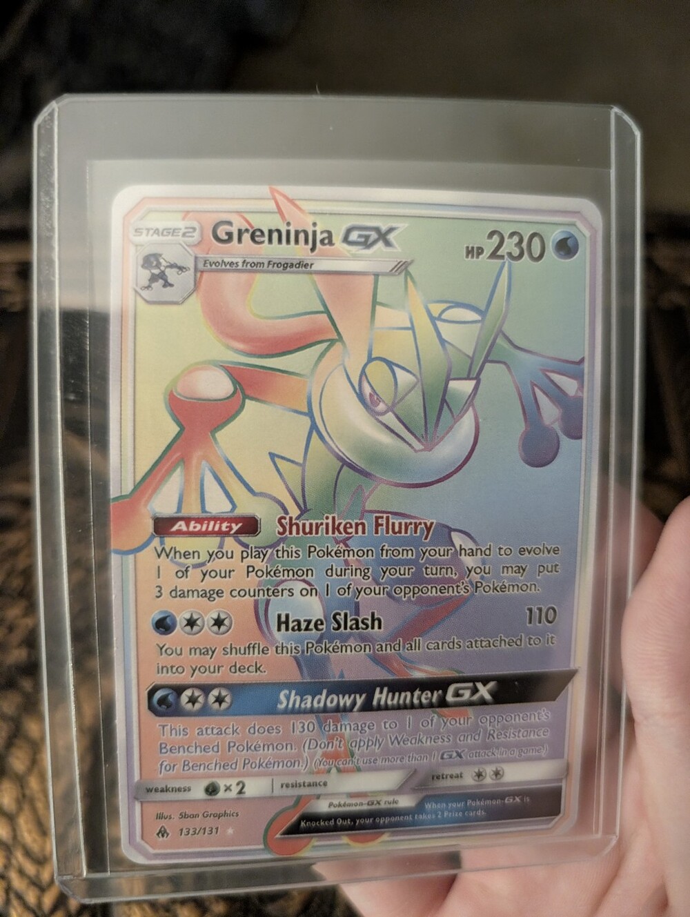 Greninja GX Rainbow Pokémon Card #133/131 - Blue/Green